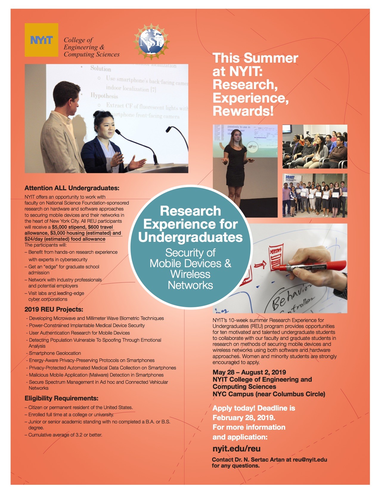 Research Experience for Undergraduates Security of Mobile Devices & Wireless Networks - NYIT